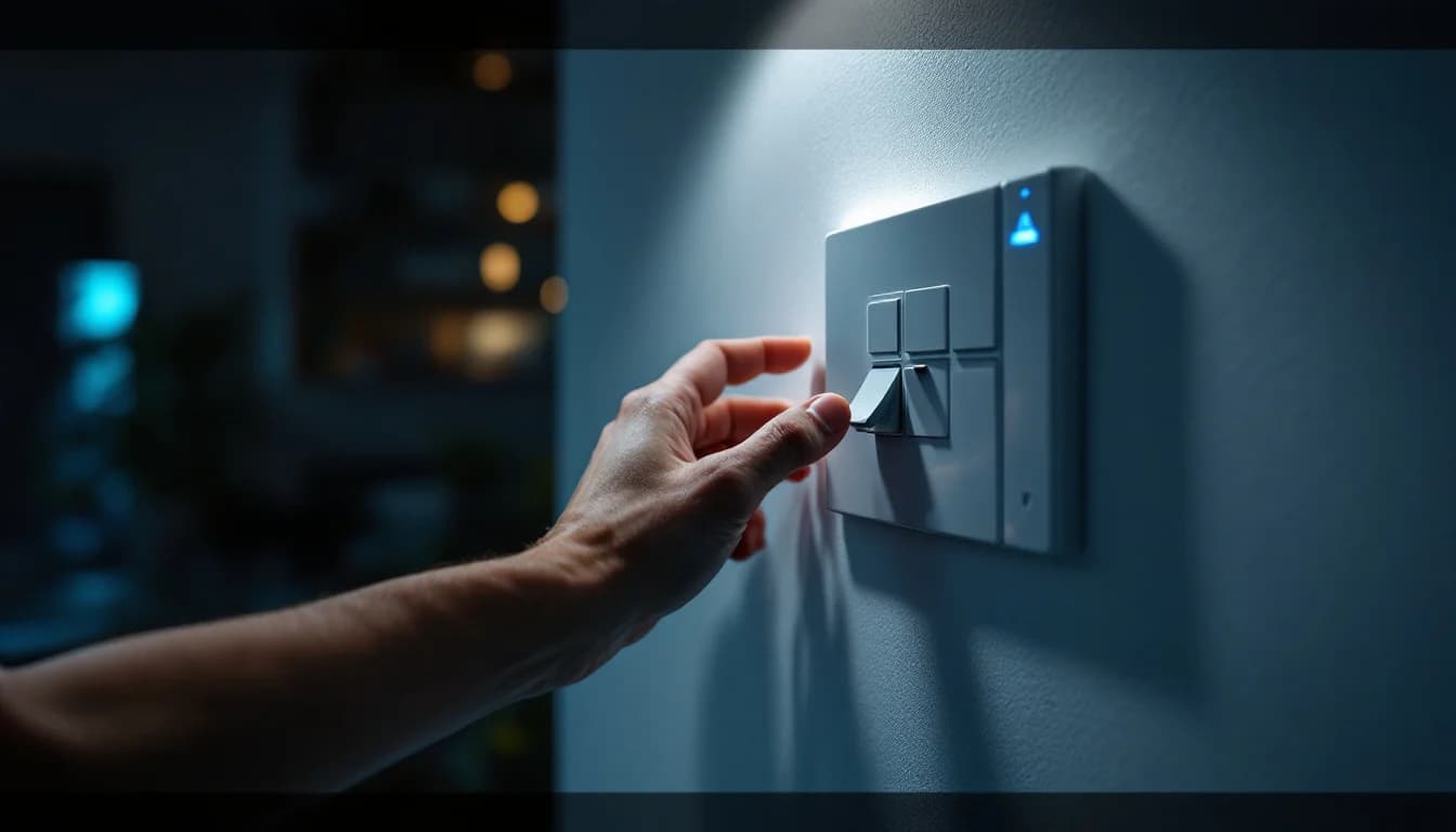 Hand resetting a tripped breaker on a consumer unit