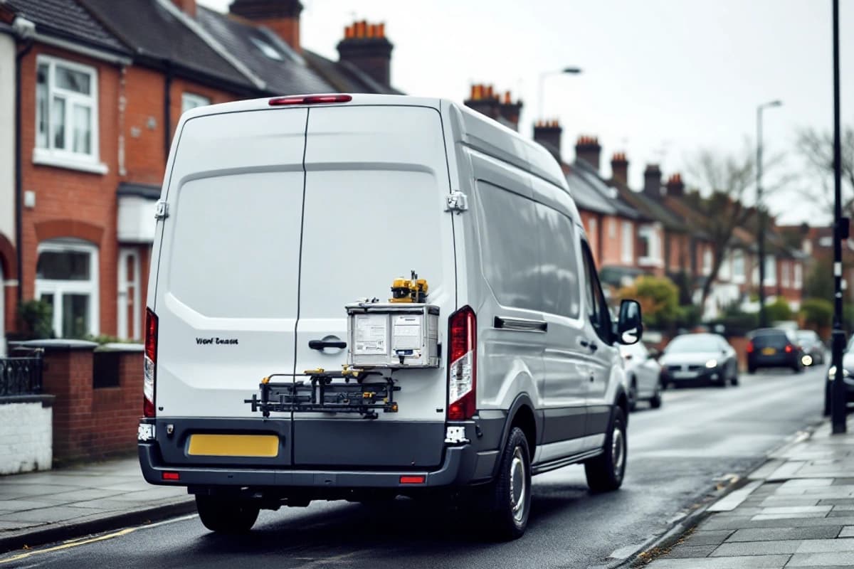 Capital Electrician work van outside a London home