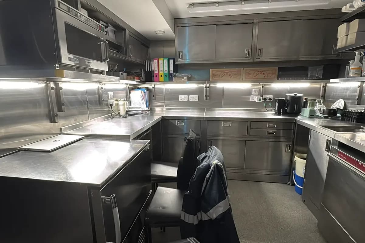 Commercial kitchen where we installed power and lighting